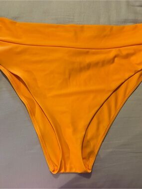 Aerie Bright Orange High Cut Cheeky Bikini Bottom XXL